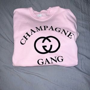 Pink crew neck hoodie